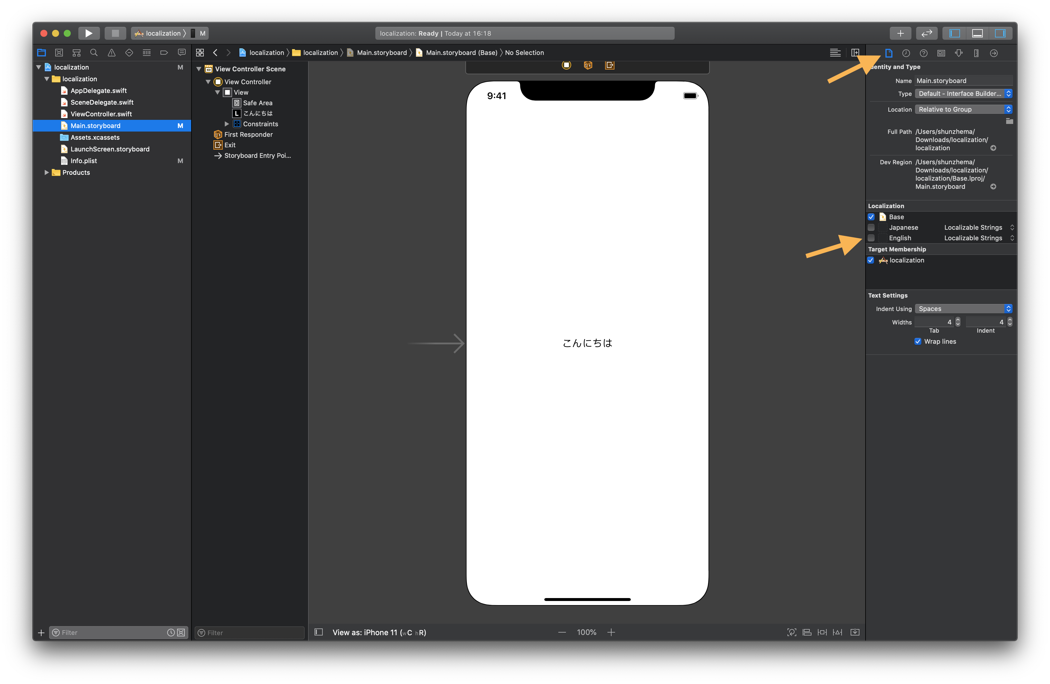 Storyboard localization toggles in Xcode