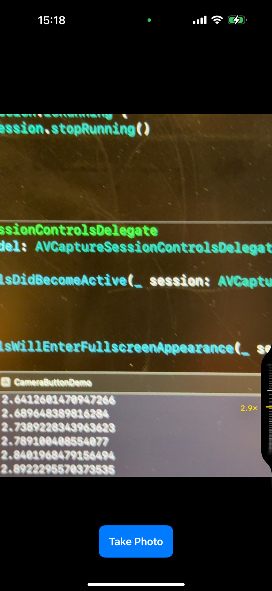 Zoom control interface at one zoom level
