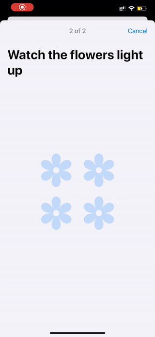 ResearchKit spatial span memory task running on iPhone
