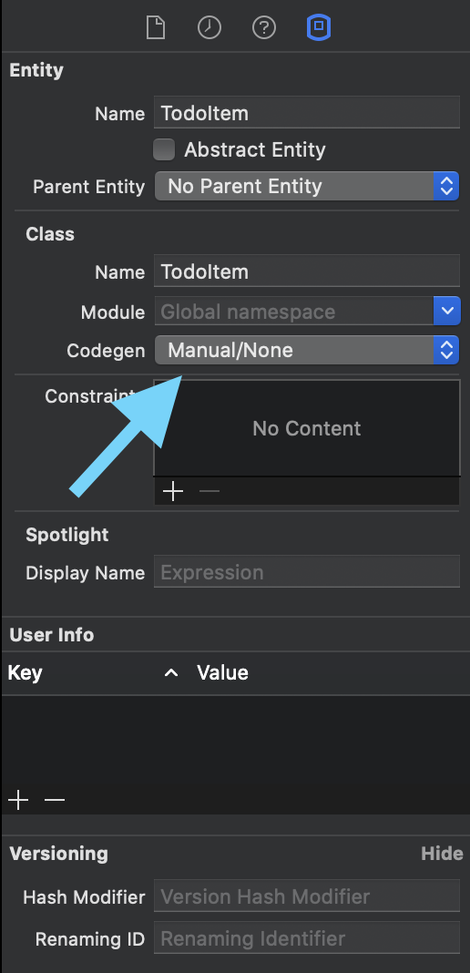 Codegen setting after switching to manual mode