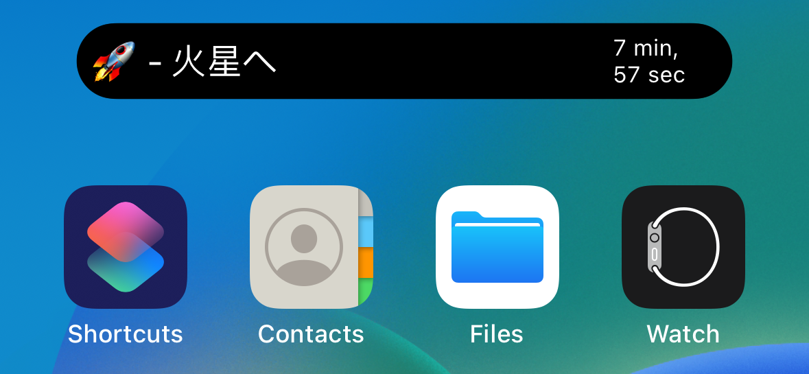 Dynamic Island compact Live Activity example on iPhone 14 Pro