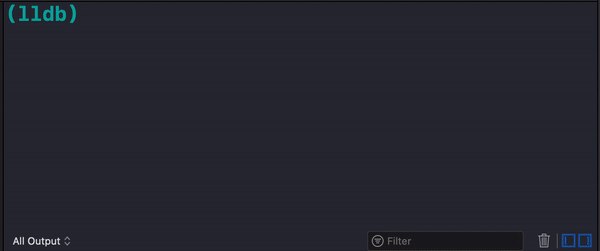Using po to inspect the first cat name in the debugger