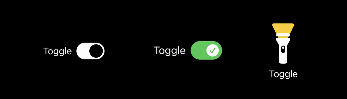Overview image showing custom toggle style examples in SwiftUI