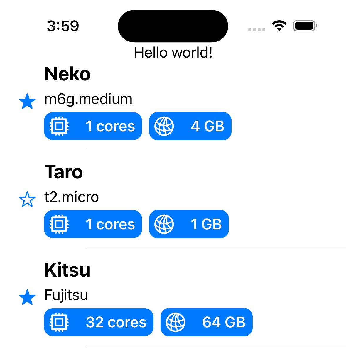 Table view rows using SwiftUI cells