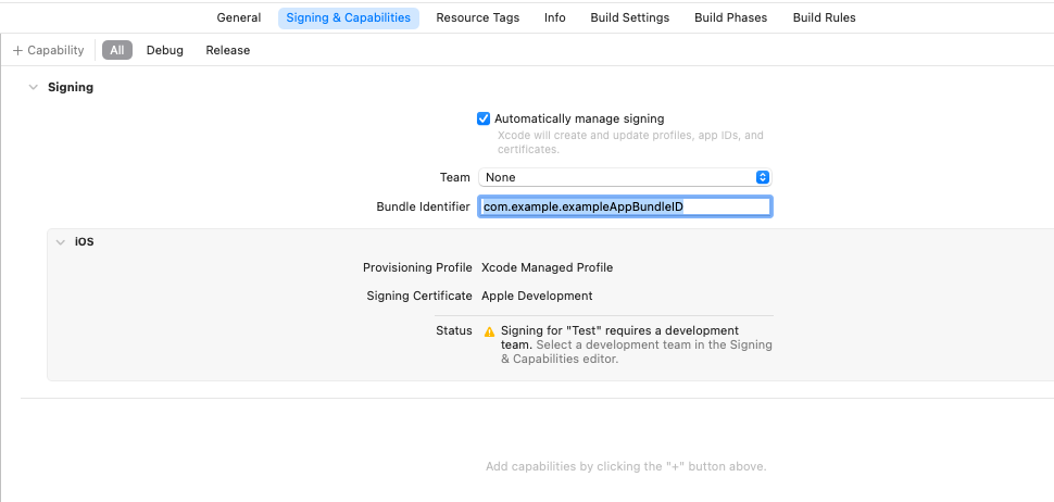 LINE Login settings showing where to enter the iOS bundle identifier