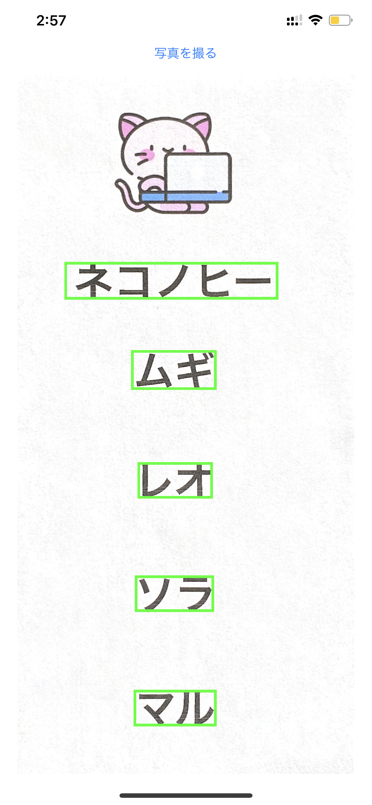 Detected Japanese text regions shown with green bounding boxes