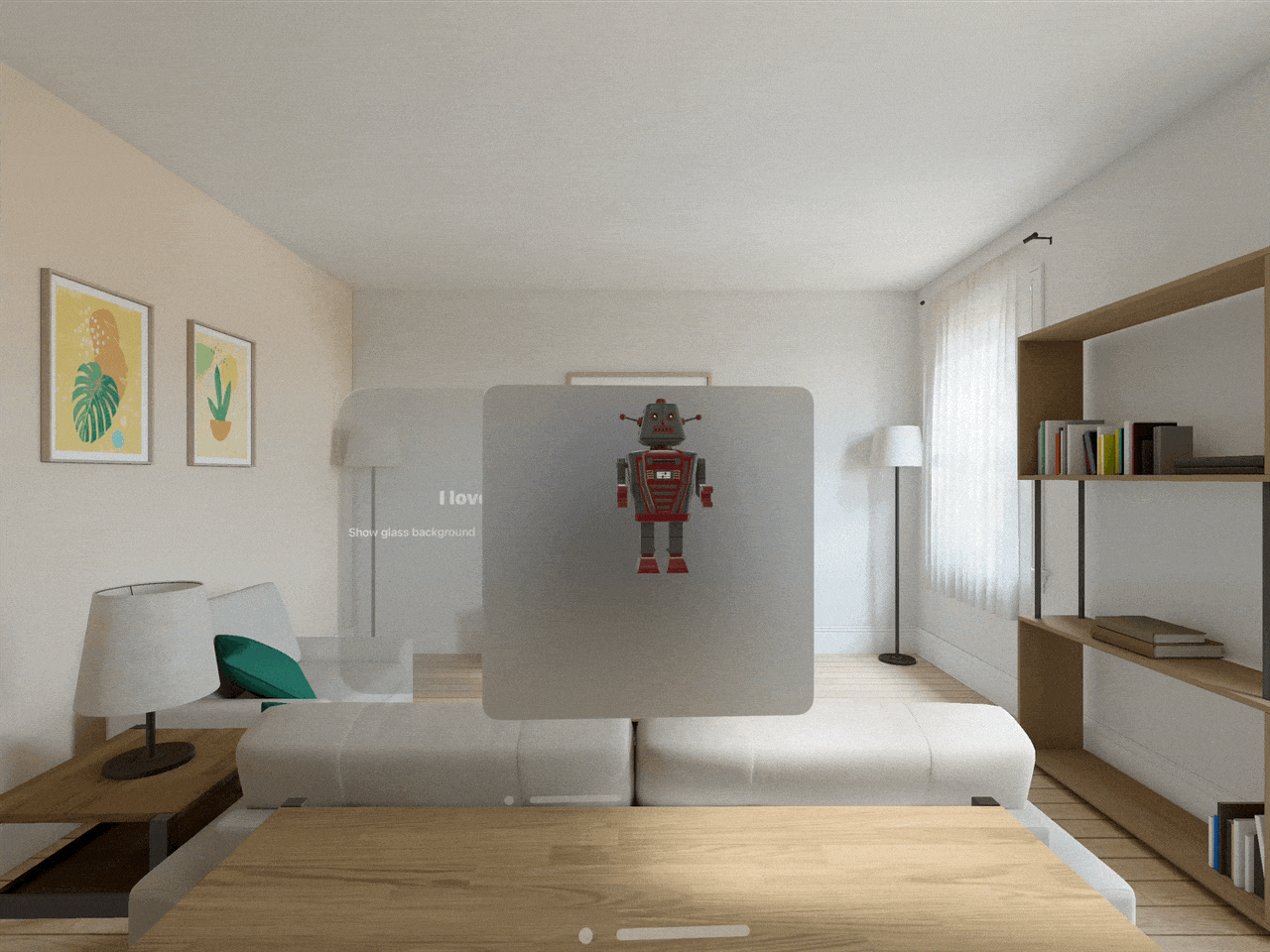 Separate volumetric window used to inspect and rotate a 3D robot model
