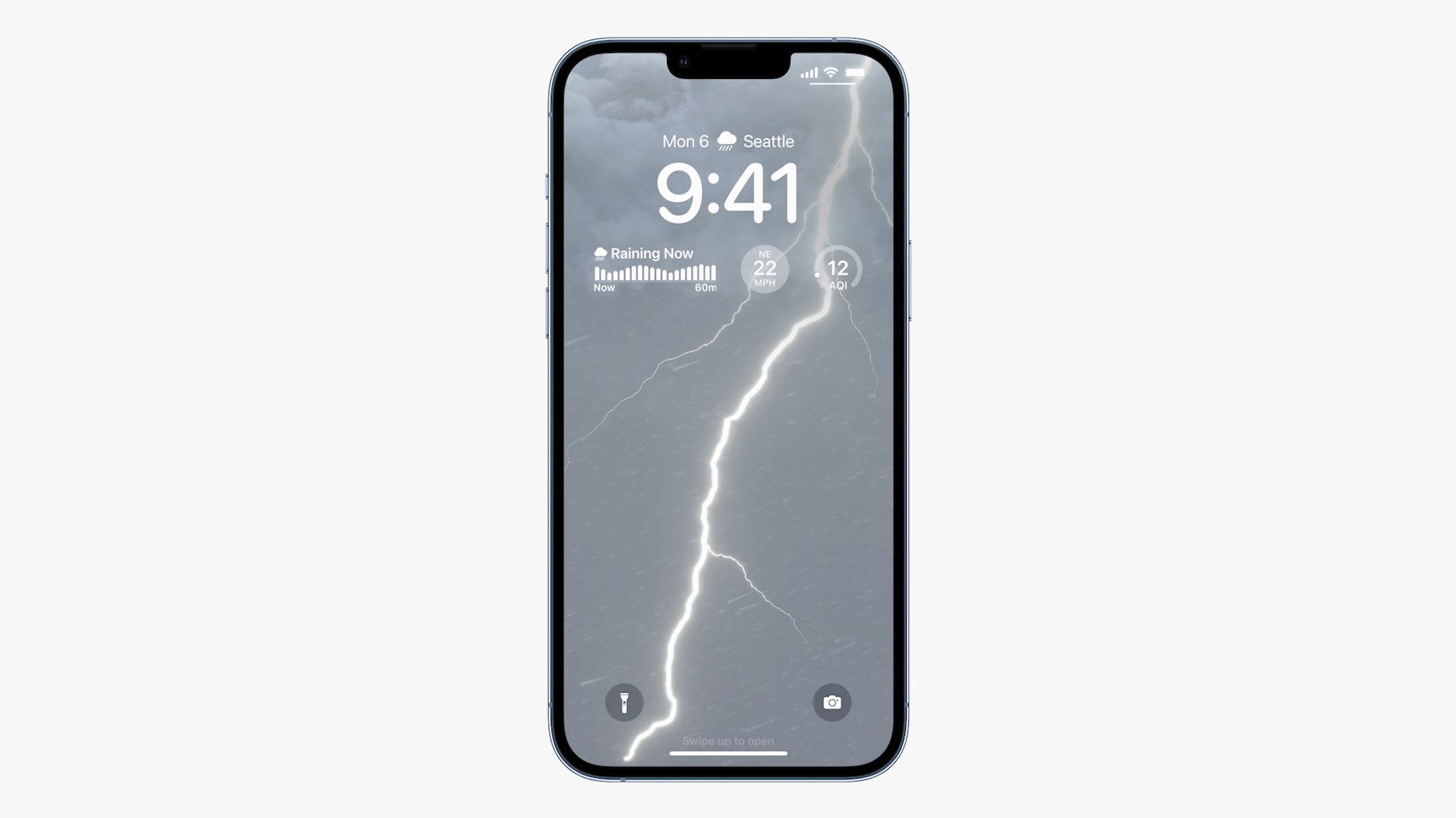 iOS 16 lock screen customization example with widgets and photo styling