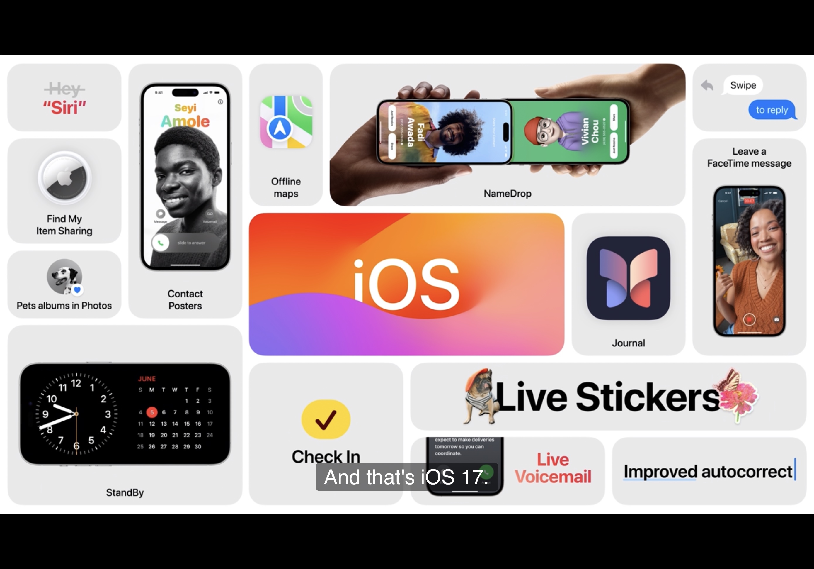iOS 17 overview slide from WWDC 2023