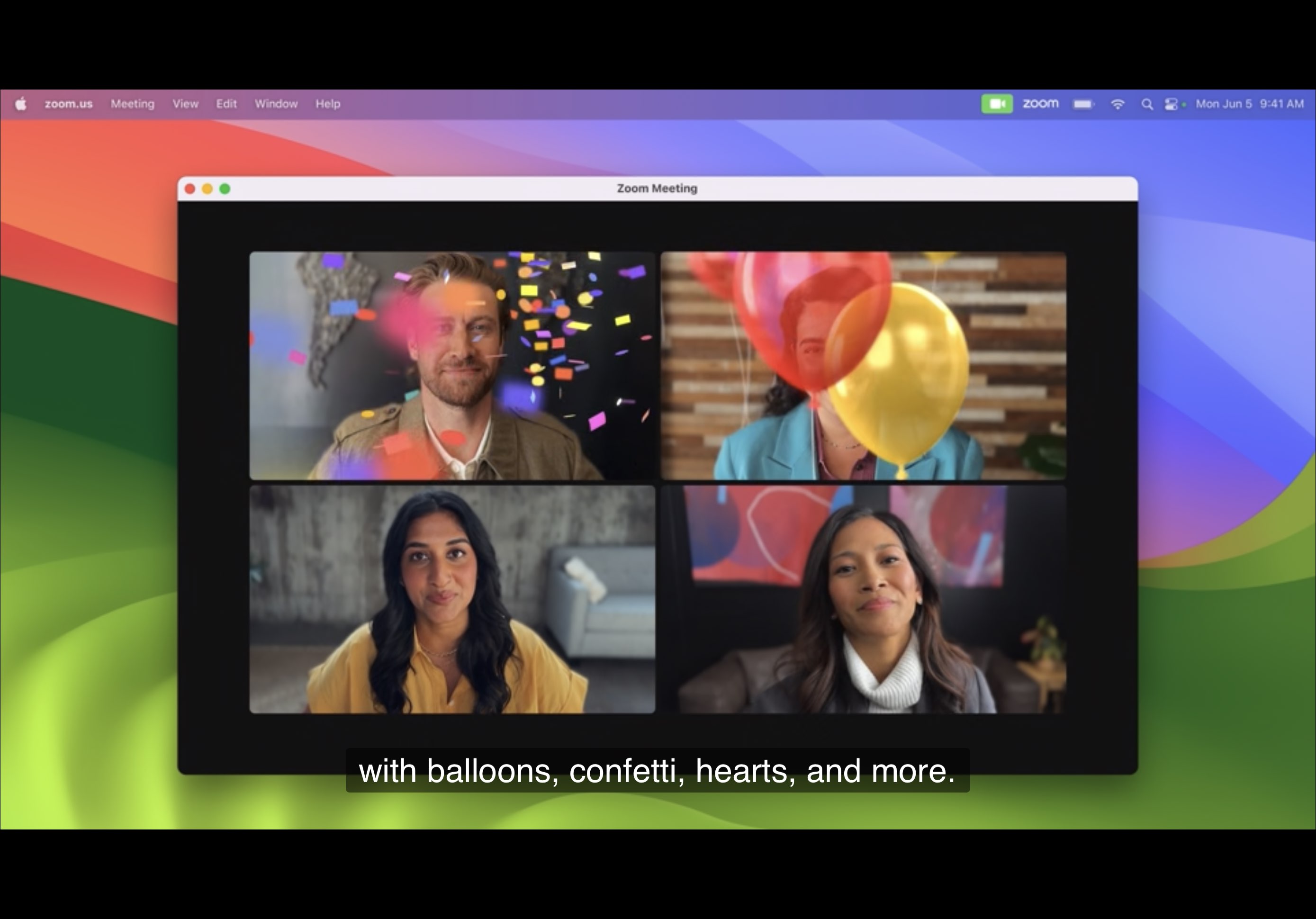 Video reaction effect shown on macOS Sonoma