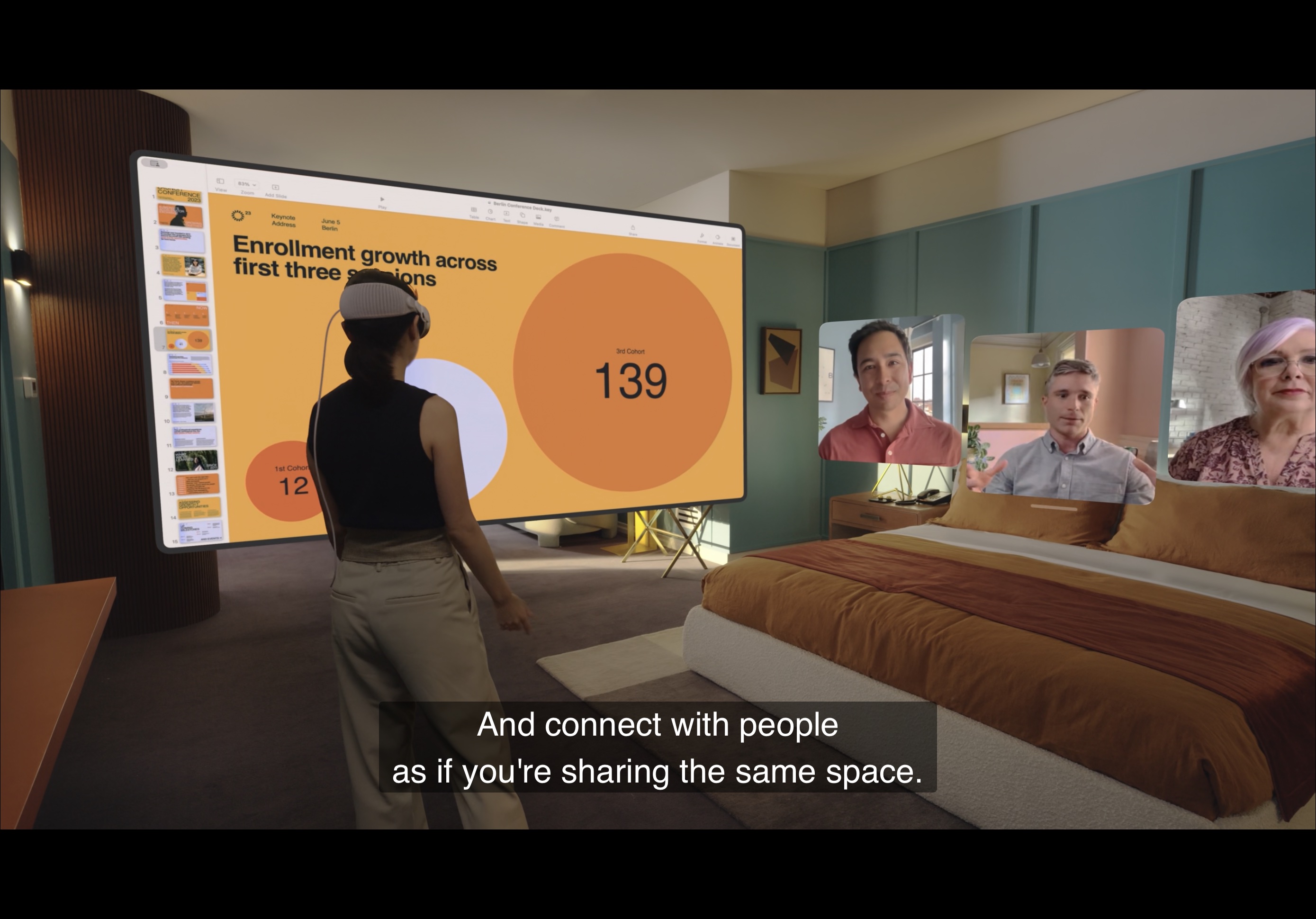 Vision Pro FaceTime and spatial interface demonstration from WWDC 2023