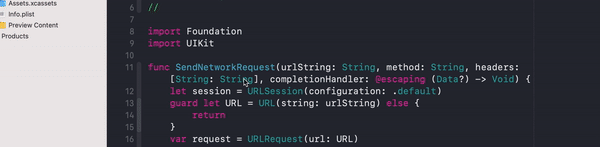 Adding function documentation in Xcode