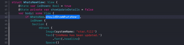 Showing the code actions menu in Xcode
