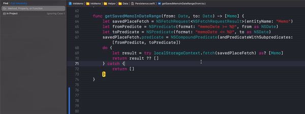 Find call hierarchy in Xcode