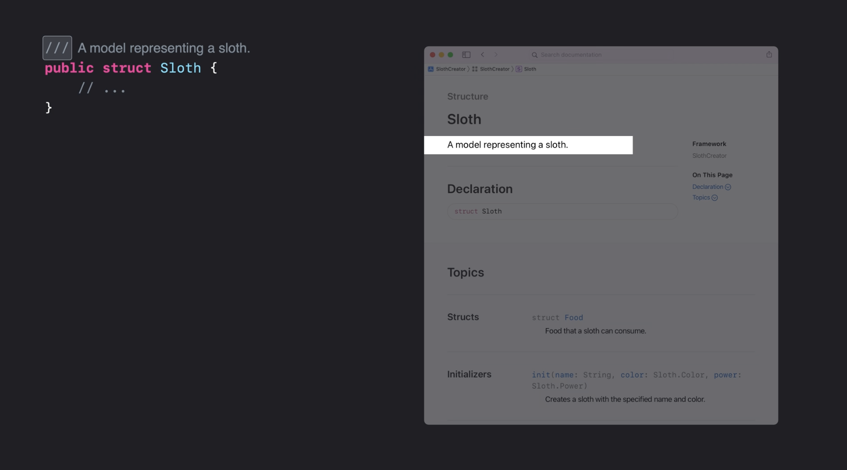 Generated DocC parameter documentation page