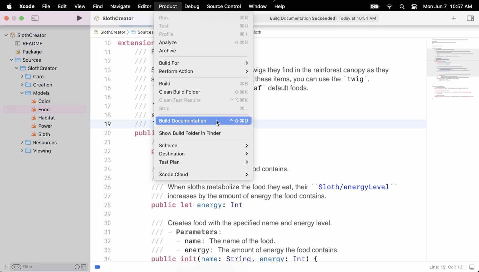 Generated DocC window inside Xcode